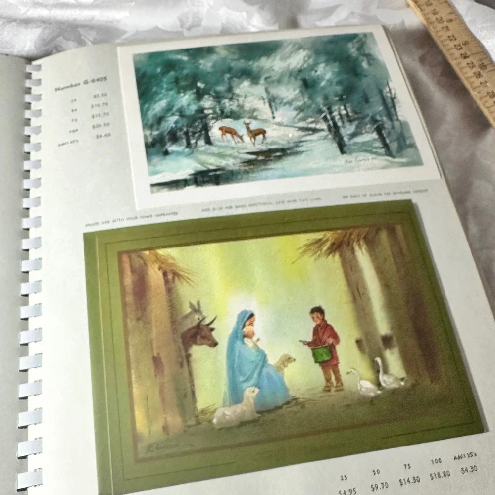 Masterpiece Studios Christmas Card Sample Book 1969 Red Large Good Vintage MCM